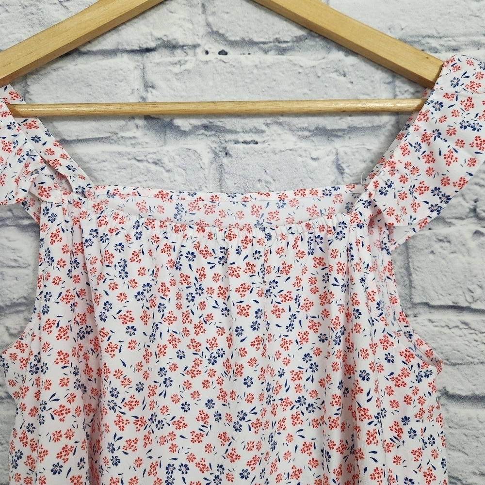 Loft floral ruffle tank top - Picture 3 of 6